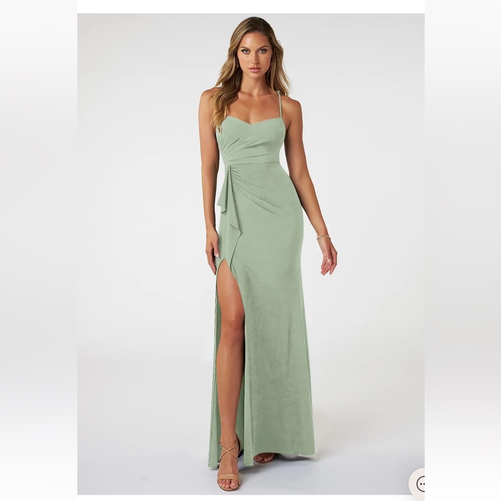 Agave Sheath Ruched Luxe Knit Bridesmaid Dress